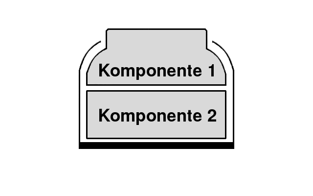 Schematische Darstellung einer Quecksilberoxid-Zink-Batterie
