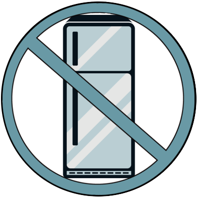 Icon durchgestrichener Kühlschrank